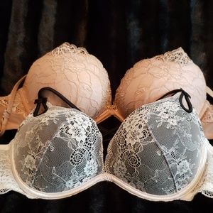 Two Victoria's Secret Lace Bras Push Up